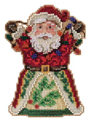 Santa with Lights Cross Stitch & Bead Kit