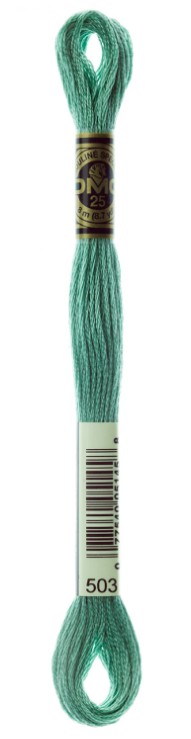 DMC Embroidery Floss Color 503 Medium Blue Green
