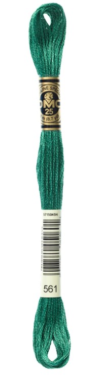 DMC Embroidery Floss Color 561 Very Dark Jade