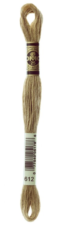DMC Embroidery Floss Color 612 Light Drab Brown