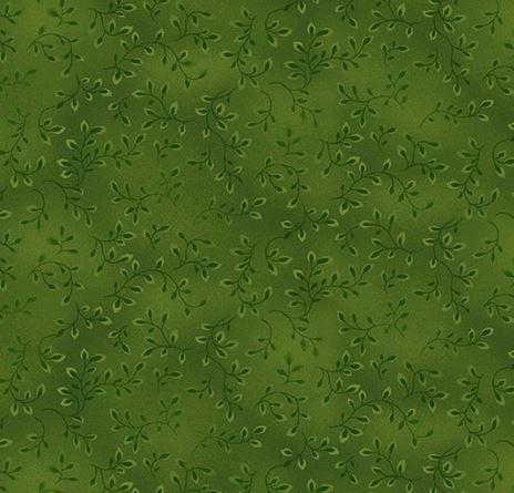 Folio Basics Leaves Christmas Green by Color Principle for Henry Glass Fabrics
