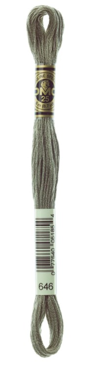 DMC Embroidery Floss Color 646 Dark Beaver Gray