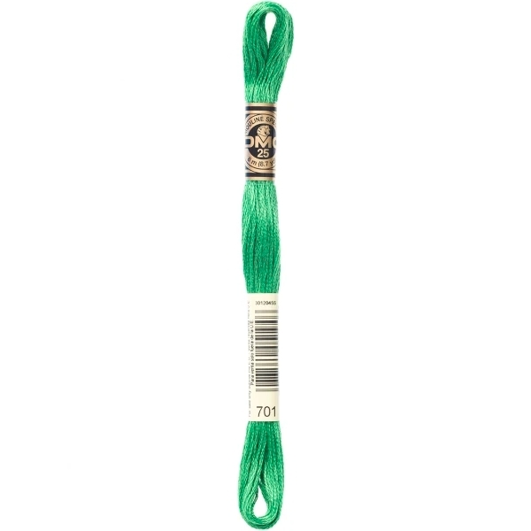 DMC Embroidery Floss Light Christmas Green 701