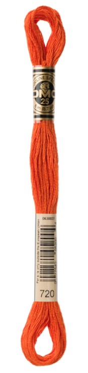DMC Embroidery Floss Color 720 Dark Orange Spice