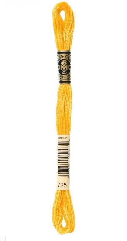 DMC Embroidery Floss Color 725 Medium Light Topaz