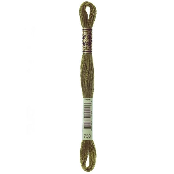 DMC Embroidery Floss Very Dark Olive Green 730
