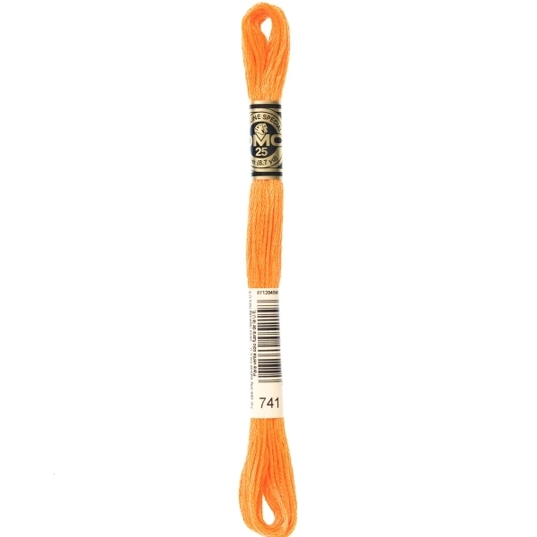 DMC Embroidery Floss Medium Tangerine 741