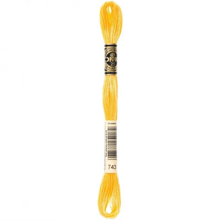 Dmc Embroidery Floss Medium Yellow