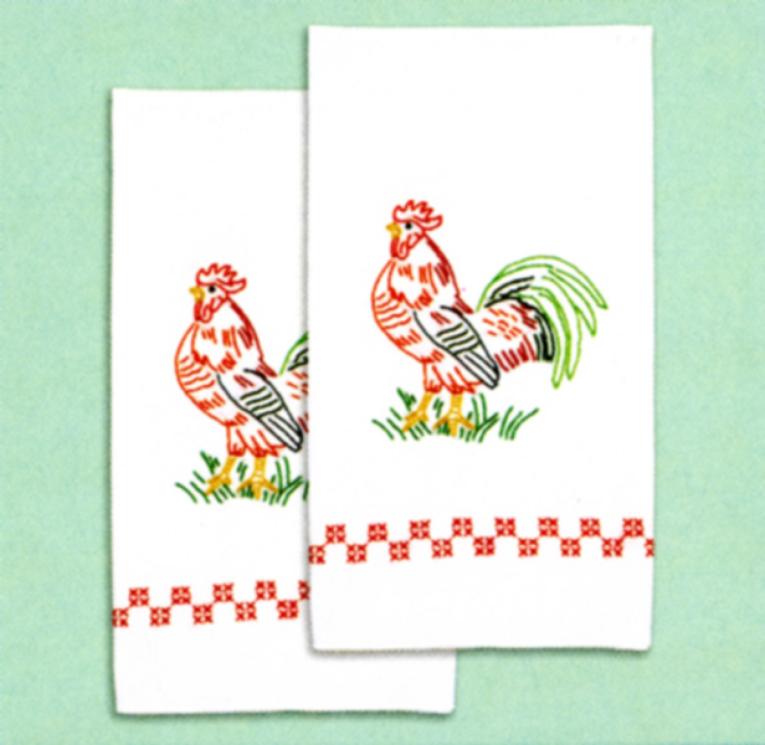 Rooster Hand Towels By Jack Dempsey