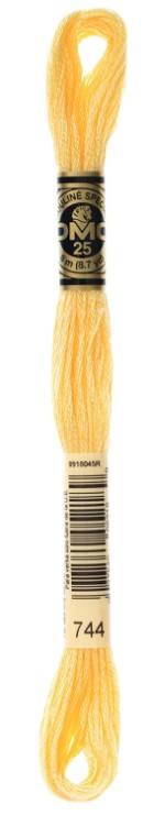 DMC Embroidery Floss Color 744 Pale Yellow
