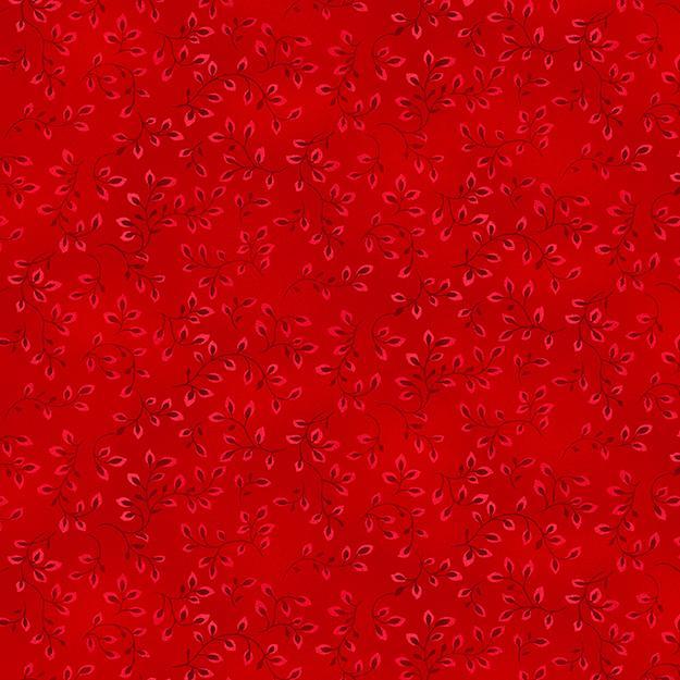 Folio Basics Leaves Red Hot by Color Principle for Henry Glass Fabrics