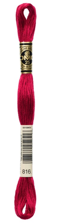 DMC Embroidery Floss Color 816 Garnet