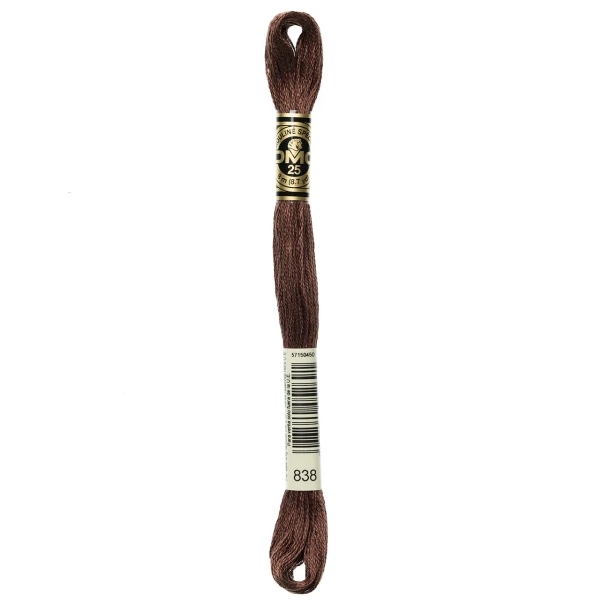 DMC Embroidery Floss Very Dark Beige Brown 838