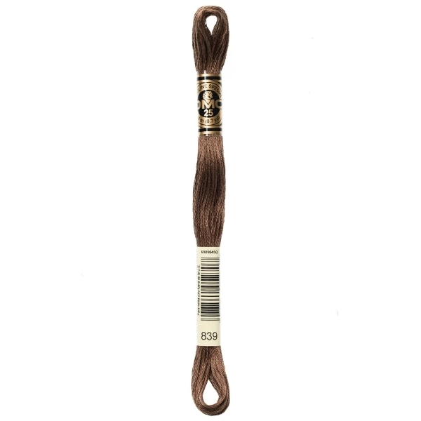DMC Embroidery Floss Dark Beige Brown 839