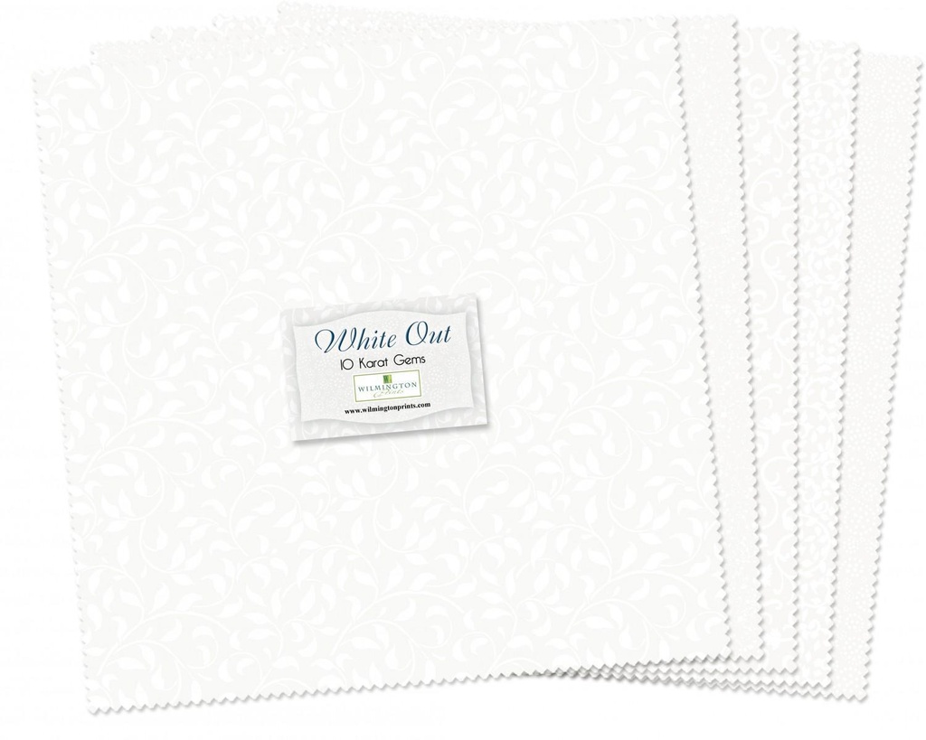 White Out 10 Karat Gems 10" Squares By Wilmington Prints