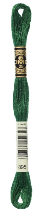 DMC Embroidery Floss Color 895 Very Dark Hunter Green