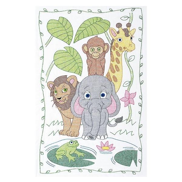 Crib Quilt Top Jungle Kit 40"X60" From Jack Dempsey Inc