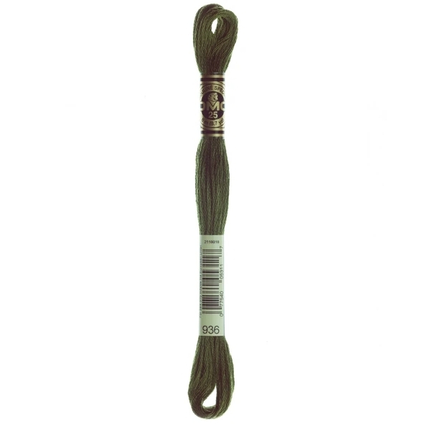 DMC Embroidery Floss Very Dark Avocado Green 936