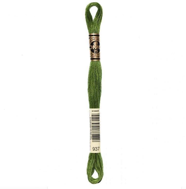DMC Embroidery Floss Medium Avocado Green 937