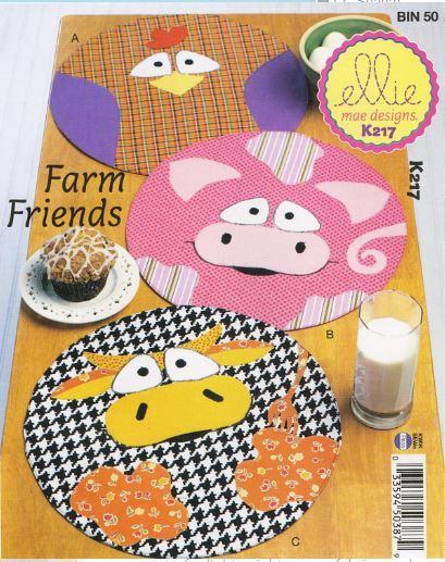 Farm Friends Placemats Pattern