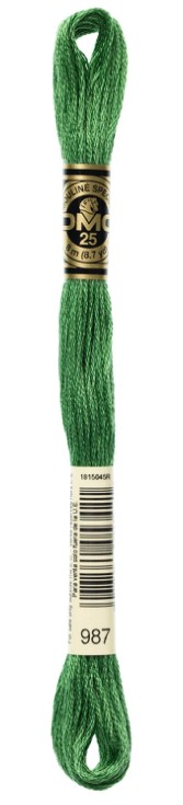 DMC Embroidery Floss Color 987 Dark Forest Green