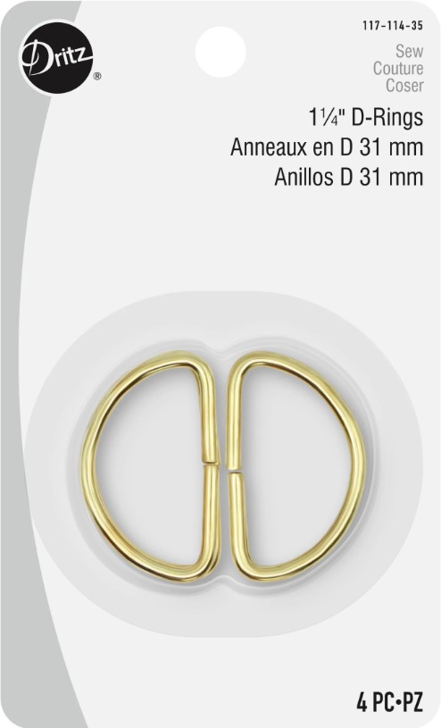 Dritz Gold 1.25 Inch D-Rings
