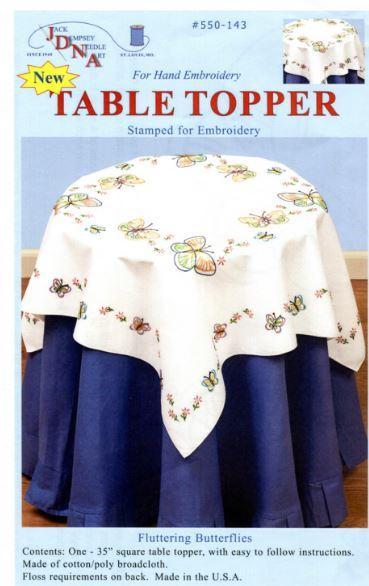 Fluttering Butterflies Table Topper Stamped Embroidery From Jack Dempsey Needle Art