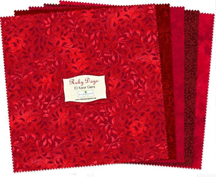 Ruby Days Essential Gems 10" Squares from Wilmington Prints