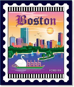 Zebra City Fabric Stamp: Boston