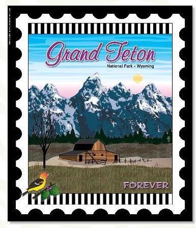 National Parks Stamp: Grand Teton