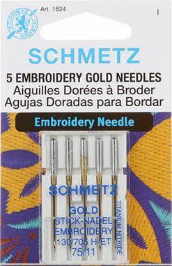 Schmetz Embroidery Gold Needles 75/11