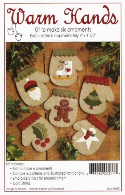 Warm Hands Wool Mitten Ornament Kit