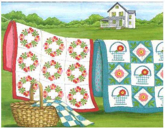 Clothesline Quilts Notecards by Deb Strain