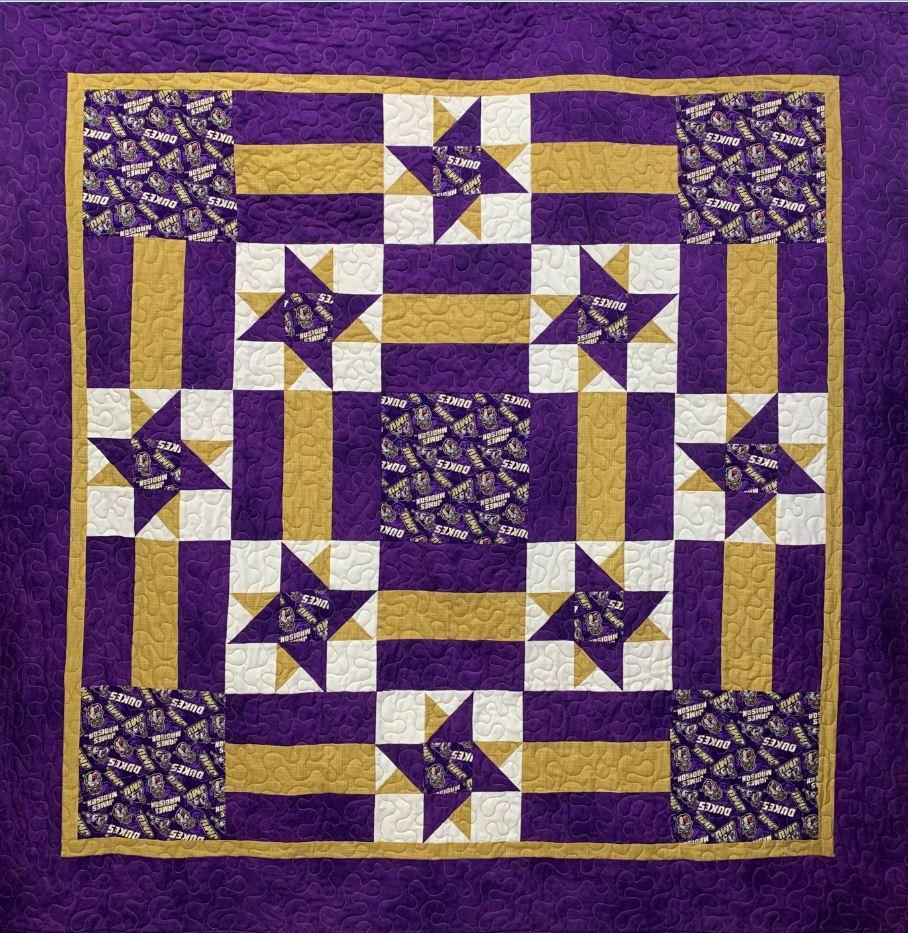 JMU #1 Fan Quilt Kit, Featuring Fabric Of James Madison University