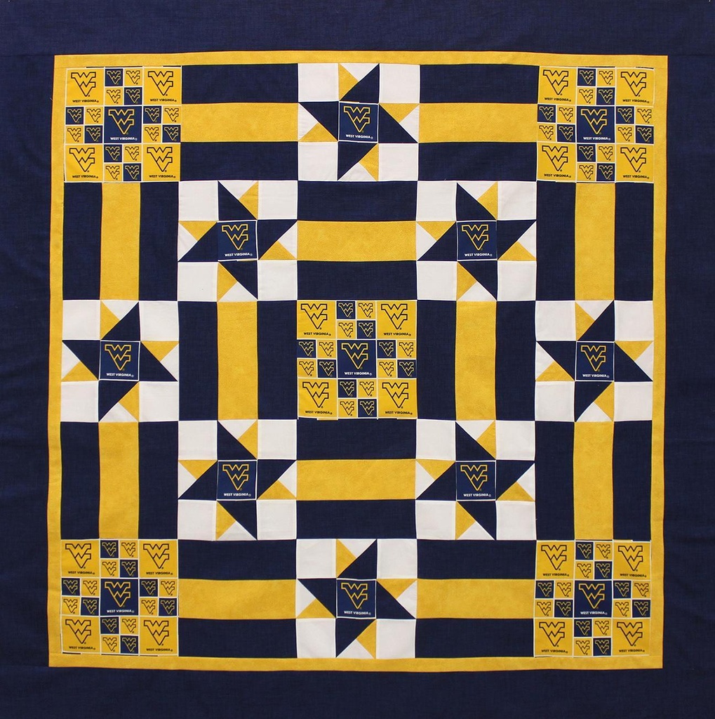 #1 Fan West Virginia University Throw Quilt Kit