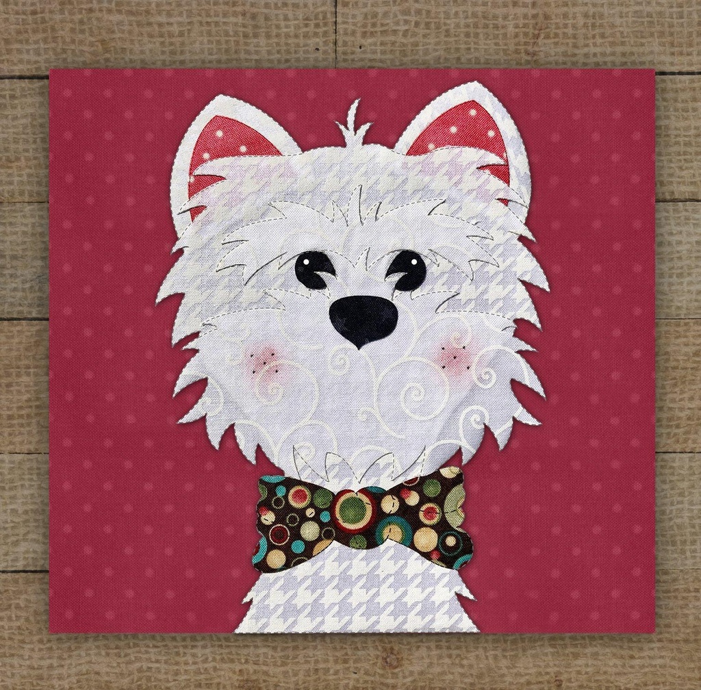 Westie Precut Prefused Applique Kit By Leanne Anderson For The Whole Country Caboodle