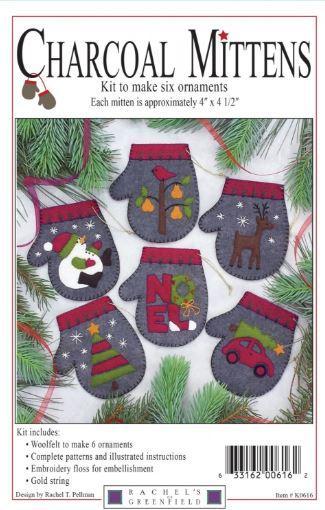 Charcoal Mittens Ornament Kit