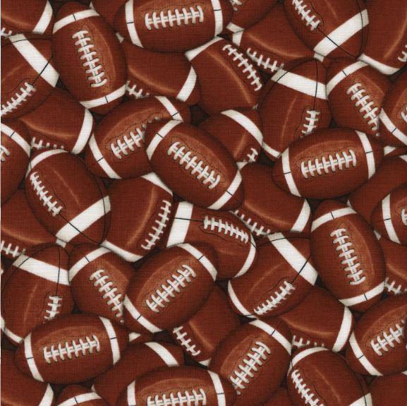  Packed Footballs Brown From Timeless Treasures Sports Collection