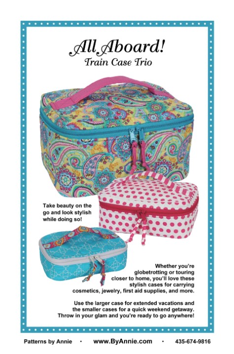 All Aboard! Train Case Trio Bag Pattern from By Annie