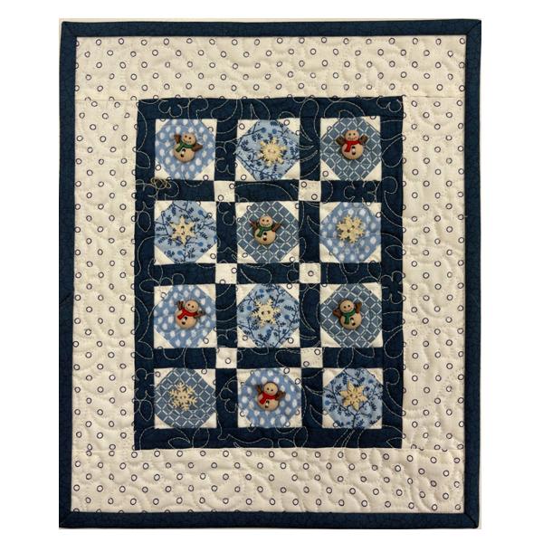 Snow Buttons Mini Quilt Kit, Blue