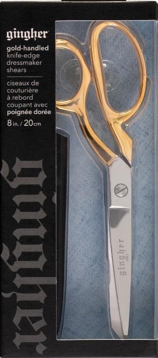 Gingher Gold-handled Knife-edge Dressmaker Shears 8" with Sheath