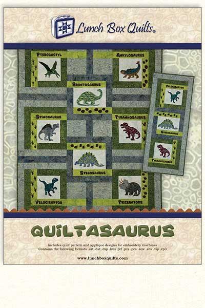 Quiltasaurus Machine Embroidery Pattern From Lunch Box Quilts