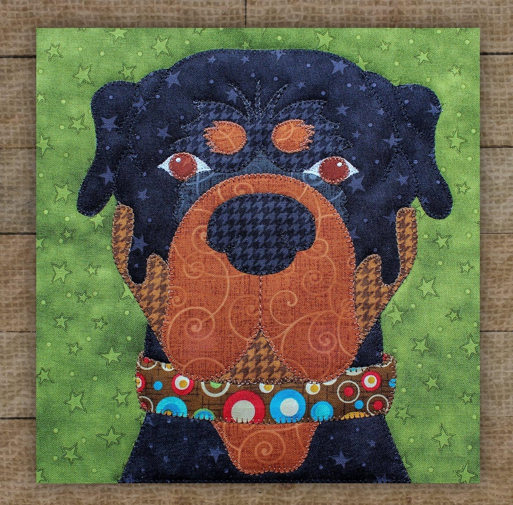 Rottweiler Precut Prefused Applique Kit by Leanne Anderson for The Whole Country Caboodle