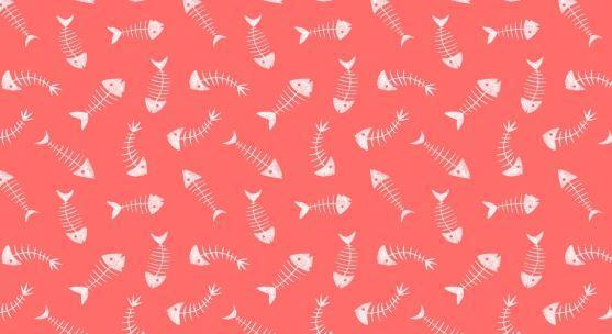 Fishbones Peach By Dear Stella Fabrics 