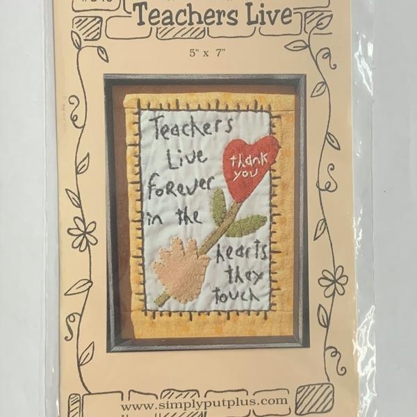 Teachers Live Applique/Embroidery Pattern From Simply Put Plus