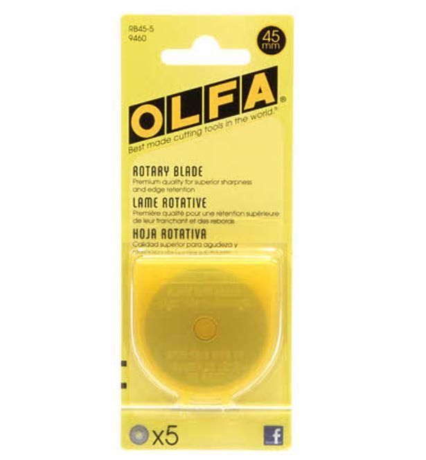Olfa Rotary Blades 45MM, 5 Blades