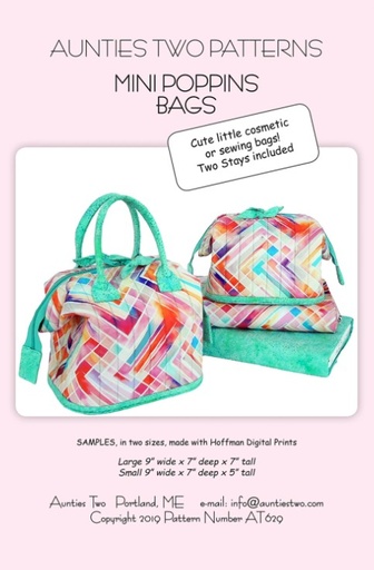 [AT-629] Mini Poppins Bags Pattern and Stays by Aunties Two