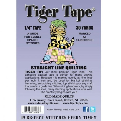 [QR-7978] Tiger Tape 1/4" From Old Made Quilts