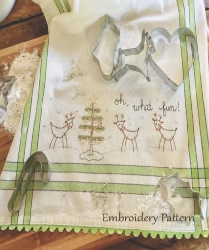 [BR-263] Oh! What Fun Dishtowel Pattern from Bareroots