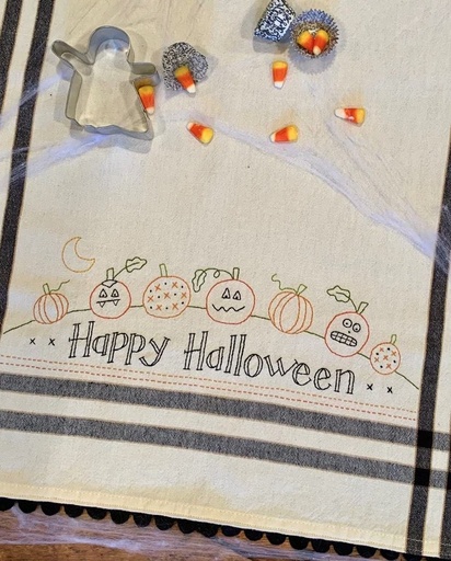[BR-260] Happy Halloween Dish Towel Embroidery Pattern
